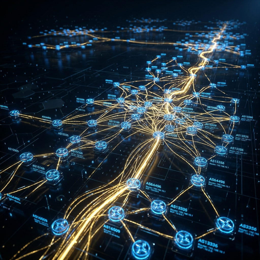 Visualização 3D de Rotas BGP do NetOps Agent